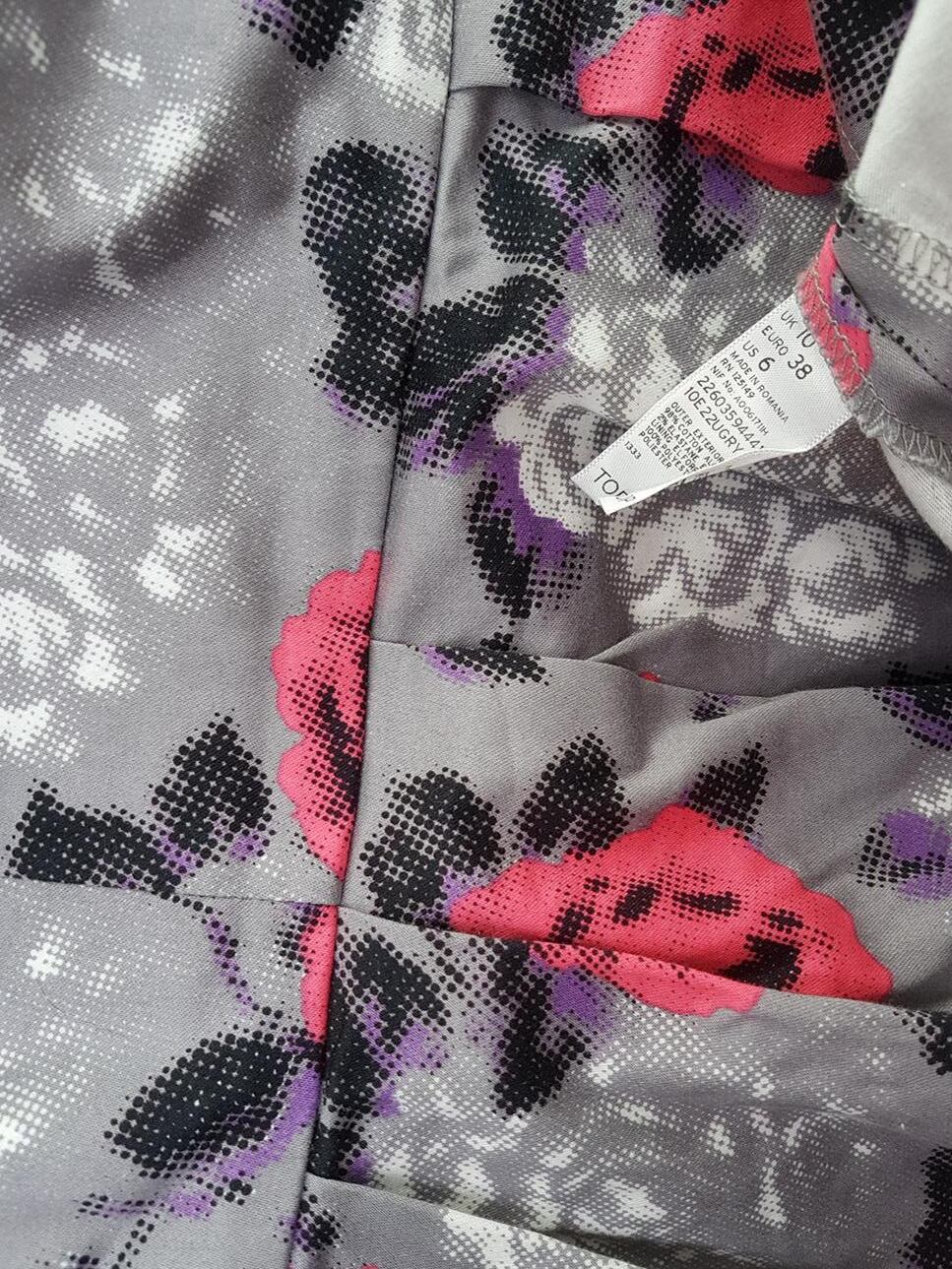 Topshop Rozmiar 38 Kolor Szary Na Jedno Ramię Sukienka Mini Bezrękawnik Krótka Materiał Bawełna