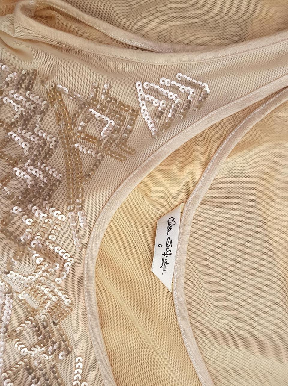 20190702_133004.jpg Miss selfridge Rozmiar 6 (34) Kolor Beżowy Dekolt U Bluzka Bezrękawnik