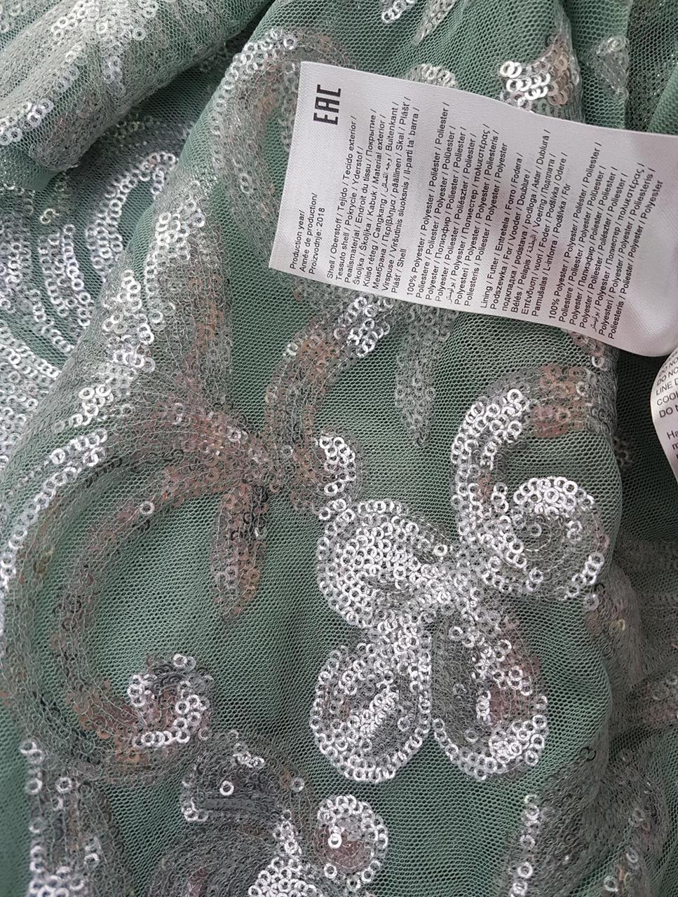 Vero moda Rozmiar M Kolor Zielony Roślinny Liście Crew Neck Bluzka Krótki rękaw
