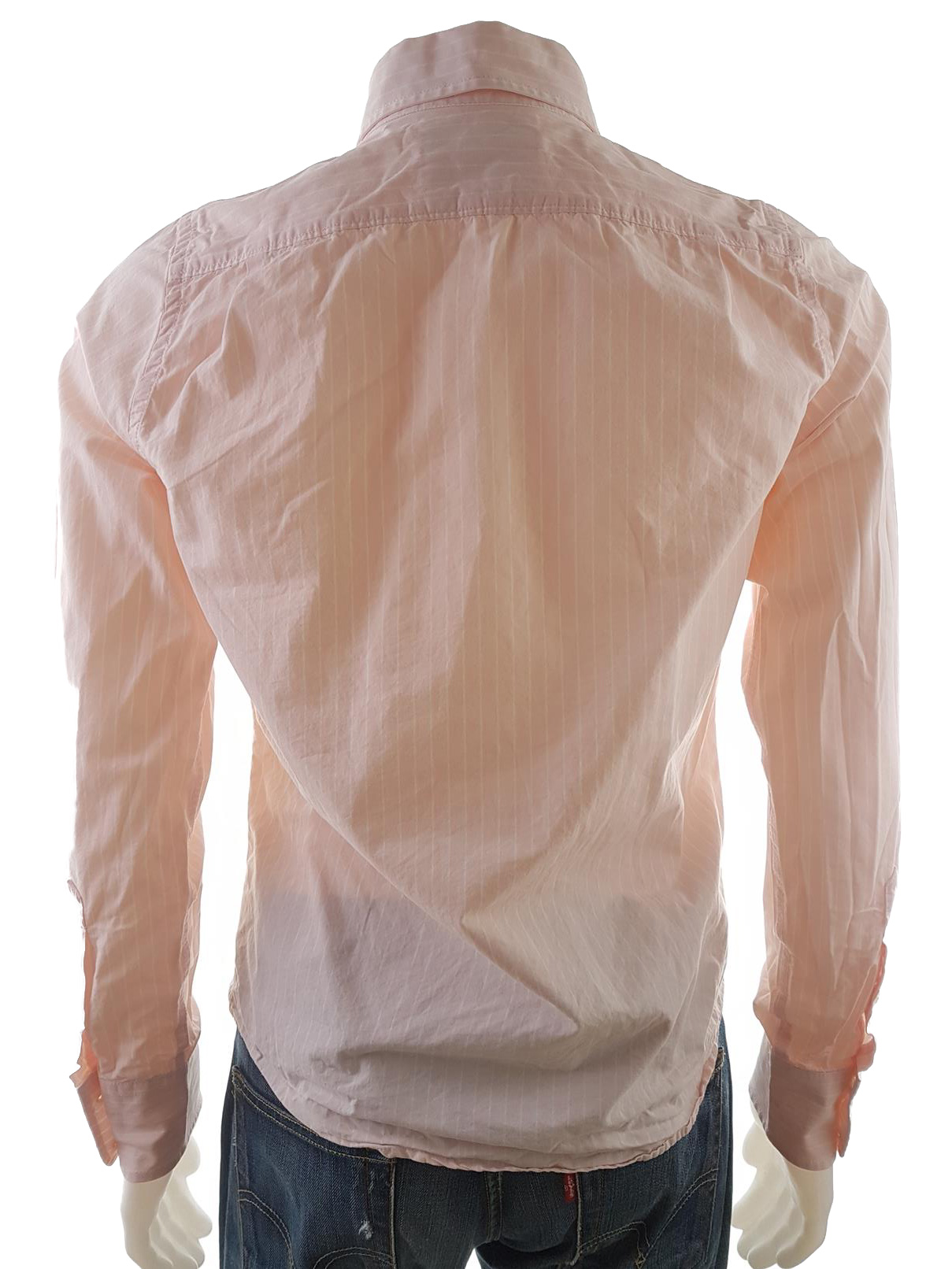 20190703_111348.jpg Hollister Rozmiar S Kolor Różowy Pasy Kołnierz Męska Koszula Casual Długi rękaw Materiał Bawełna 100%