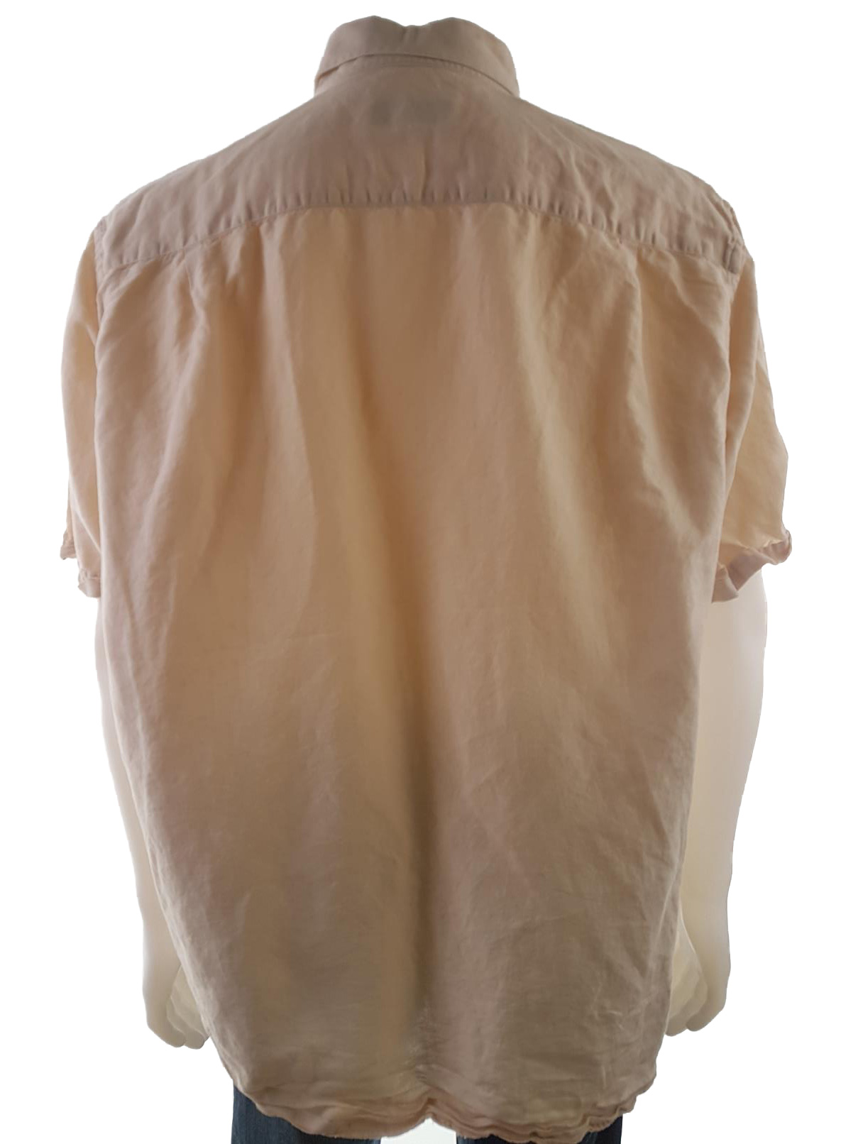 20190703_111633.jpg Emidio Tucci Rozmiar XXL Kolor Beżowy Kołnierz Męska Koszula Casual Krótki rękaw Materiał Len