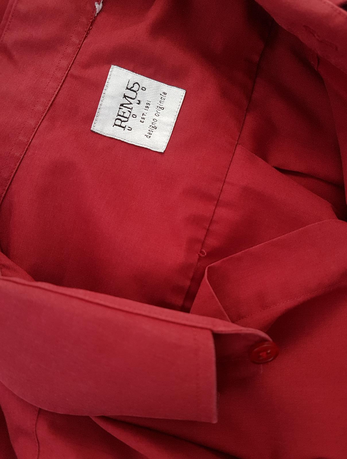 20190703_123637.jpg Remus Uomo Rozmiar XL Kolor Bordowy Kołnierz Męska Koszula Elegancka Długi rękaw Materiał Bawełna