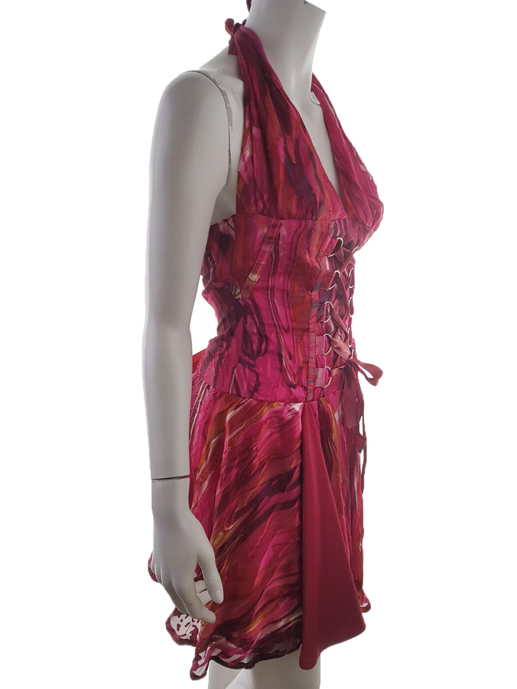 Anne Stack Rozmiar 38 Kolor Czerwony Halter Sukienka Rozkloszowana Bezrękawnik Midi Anne Stack Rozmiar 38 Kolor Czerwony Halter Sukienka Rozkloszowana Bezrękawnik Midi
