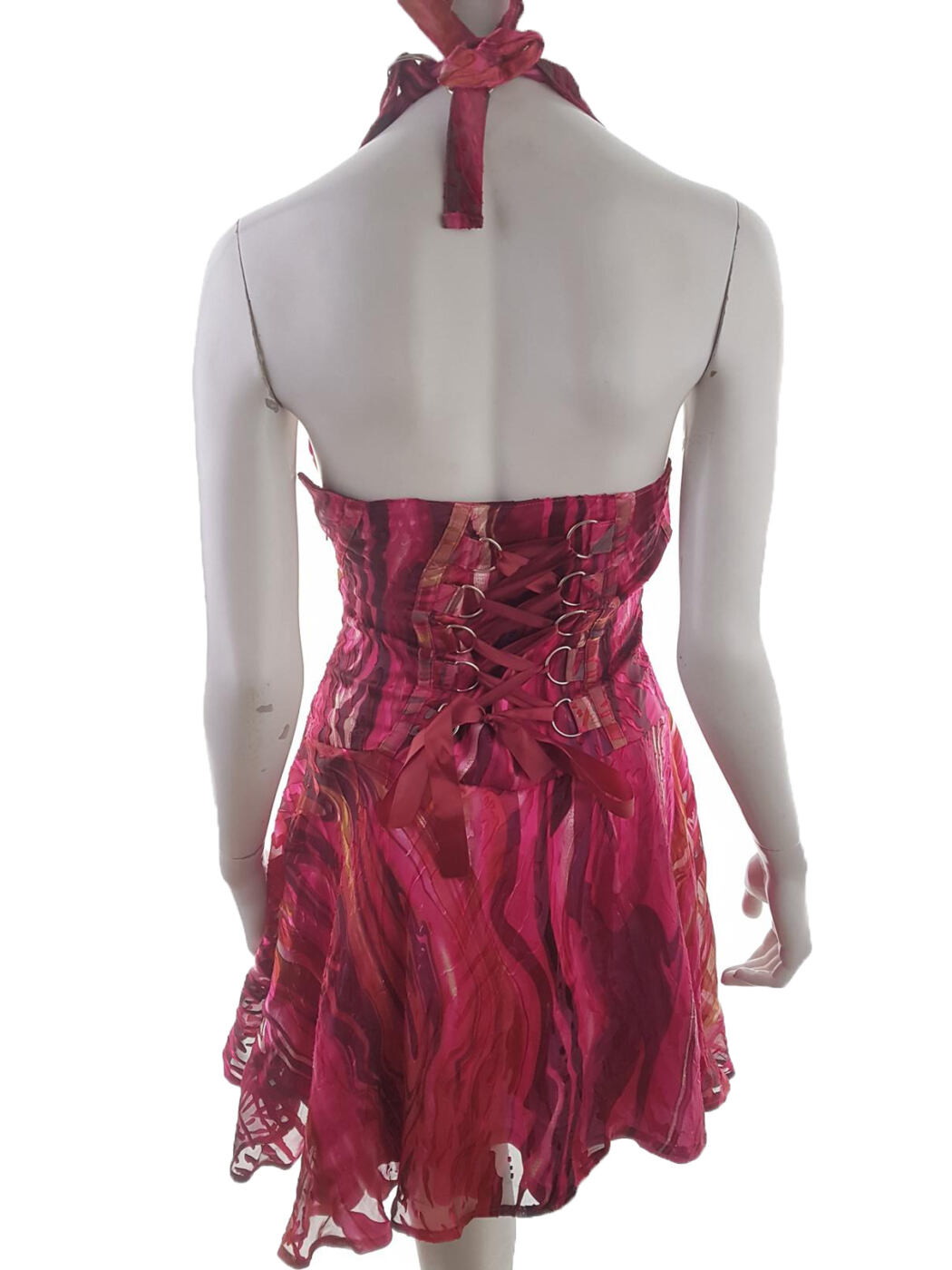 Anne Stack Rozmiar 38 Kolor Czerwony Halter Sukienka Rozkloszowana Bezrękawnik Midi Anne Stack Rozmiar 38 Kolor Czerwony Halter Sukienka Rozkloszowana Bezrękawnik Midi