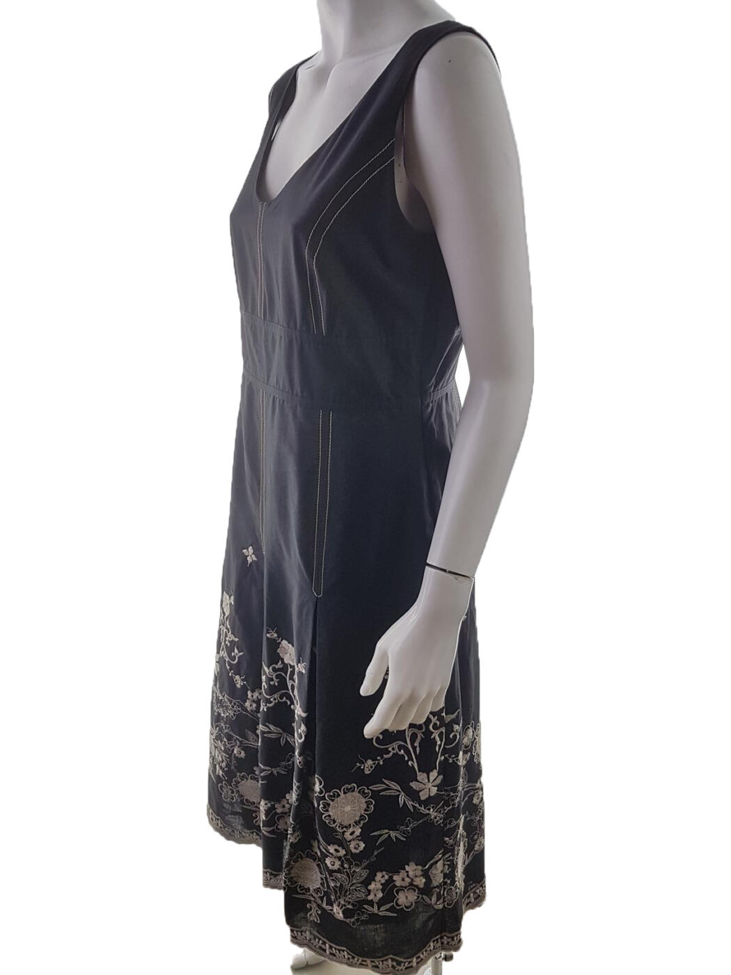 Steilmann Rozmiar 40 Kolor Czarny W serek Sukienka Sheath Bezrękawnik Midi Materiał Bawełna Steilmann Rozmiar 40 Kolor Czarny W serek Sukienka Sheath Bezrękawnik Midi Materiał Bawełna