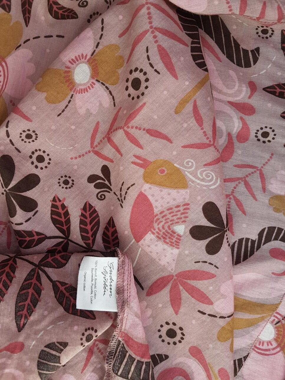 Gudrun Sjödén Rozmiar M Kolor Fioletowy Okrągły dekolt Sukienka A-Line Bezrękawnik Midi Materiał Bawełna