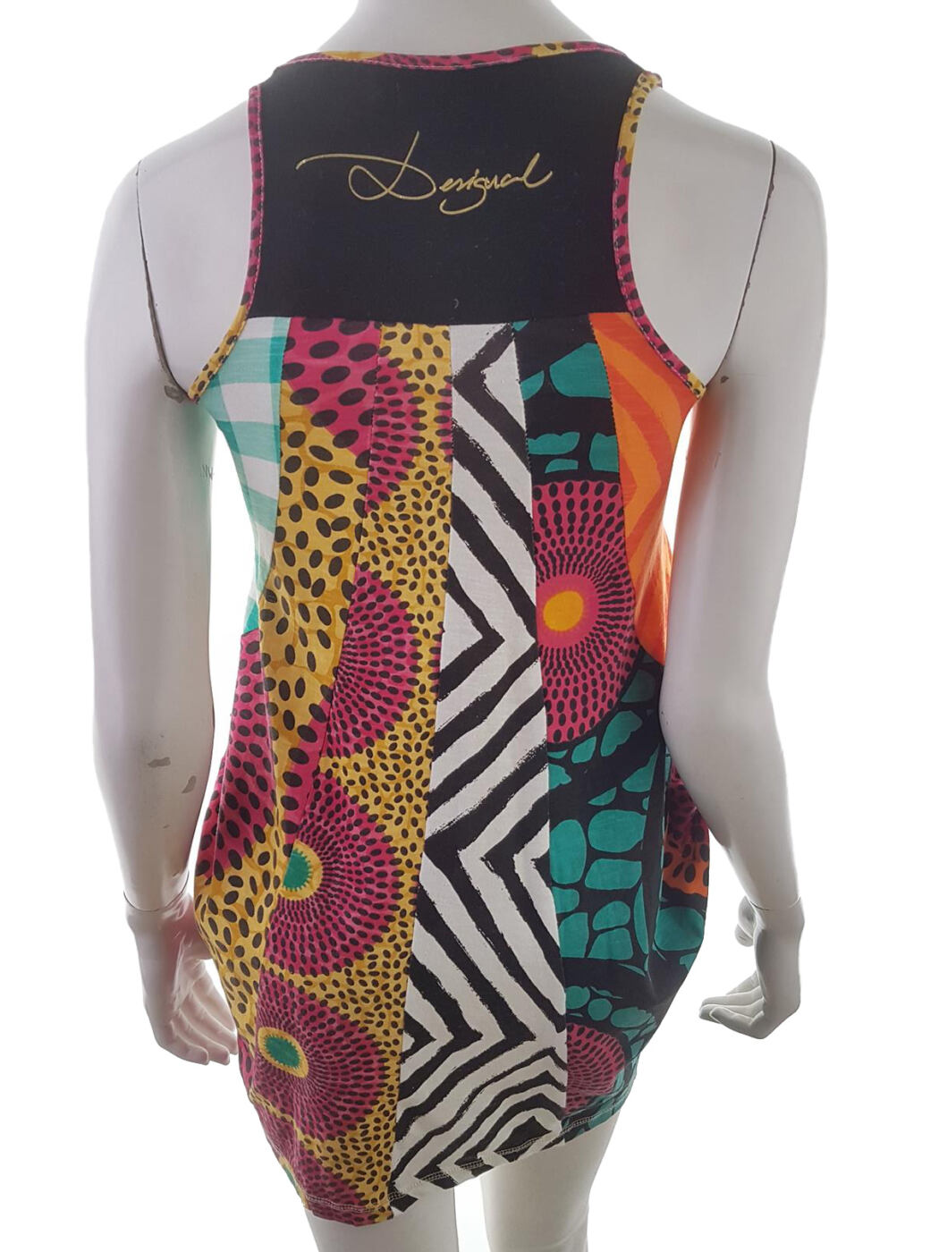 DESIGUAL Rozmiar 11/12 lat Kolor Różowy Okrągły dekolt Sukienka Mini Bezrękawnik Krótka Materiał Bawełna 100%
