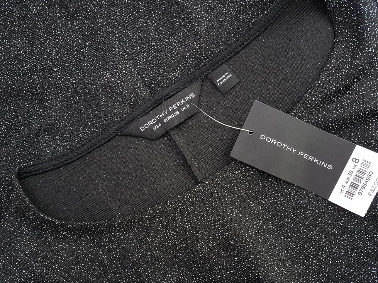 Dorothy perkins Rozmiar 36 Kolor Czarny Okrągły dekolt Sukienka Sheath Krótki rękaw Do Kolan Dorothy perkins Rozmiar 36 Kolor Czarny Okrągły dekolt Sukienka Sheath Krótki rękaw Do Kolan