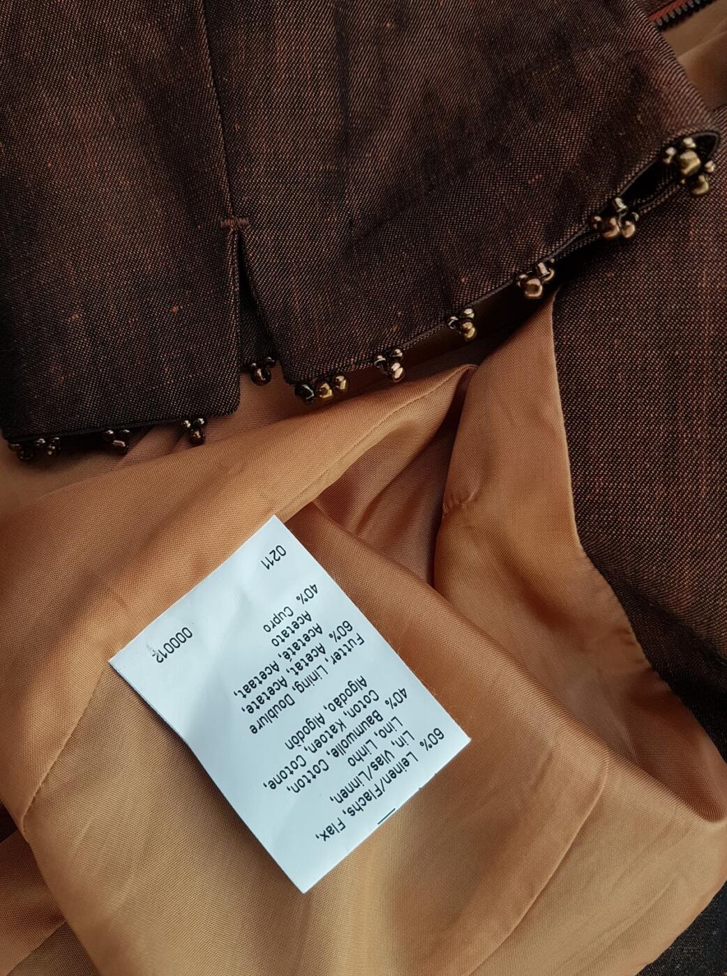 20190710_125129.jpg BETTY BARCLAY Rozmiar M Kolor Brązowy Kołnierz Żakiet na suwak Rękaw 3/4 Materiał Len