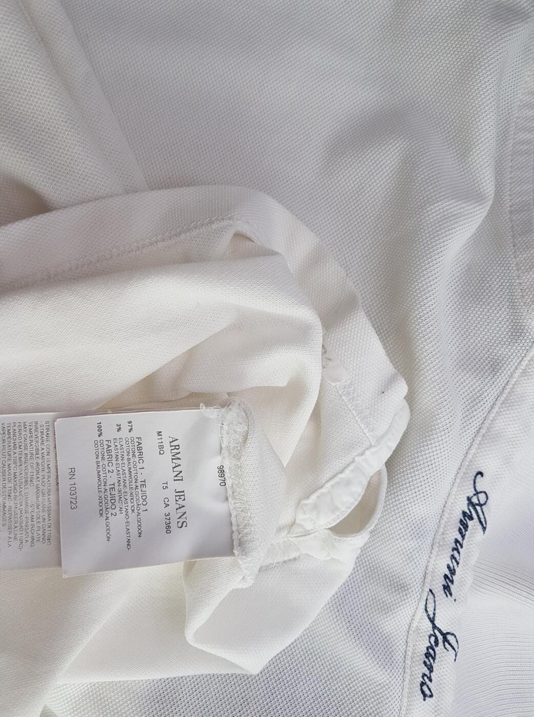 20190711_140046.jpg ARMANI JEANS Rozmiar 44 Kolor Biały Kołnierz Koszulka Polo Krótki rękaw Materiał Bawełna