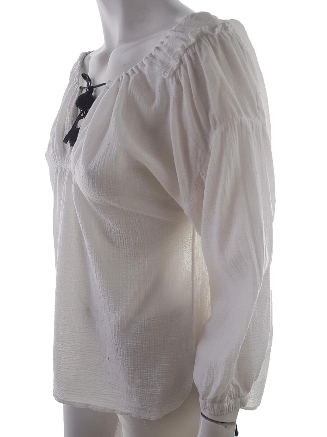 20190712_142100.jpg BY MALENE BIRGER Rozmiar 38 Kolor Biały Keyhole Crew Neck Bluzka Rękaw 3/4
