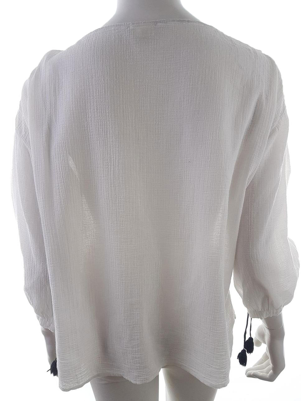 20190712_142111.jpg BY MALENE BIRGER Rozmiar 38 Kolor Biały Keyhole Crew Neck Bluzka Rękaw 3/4
