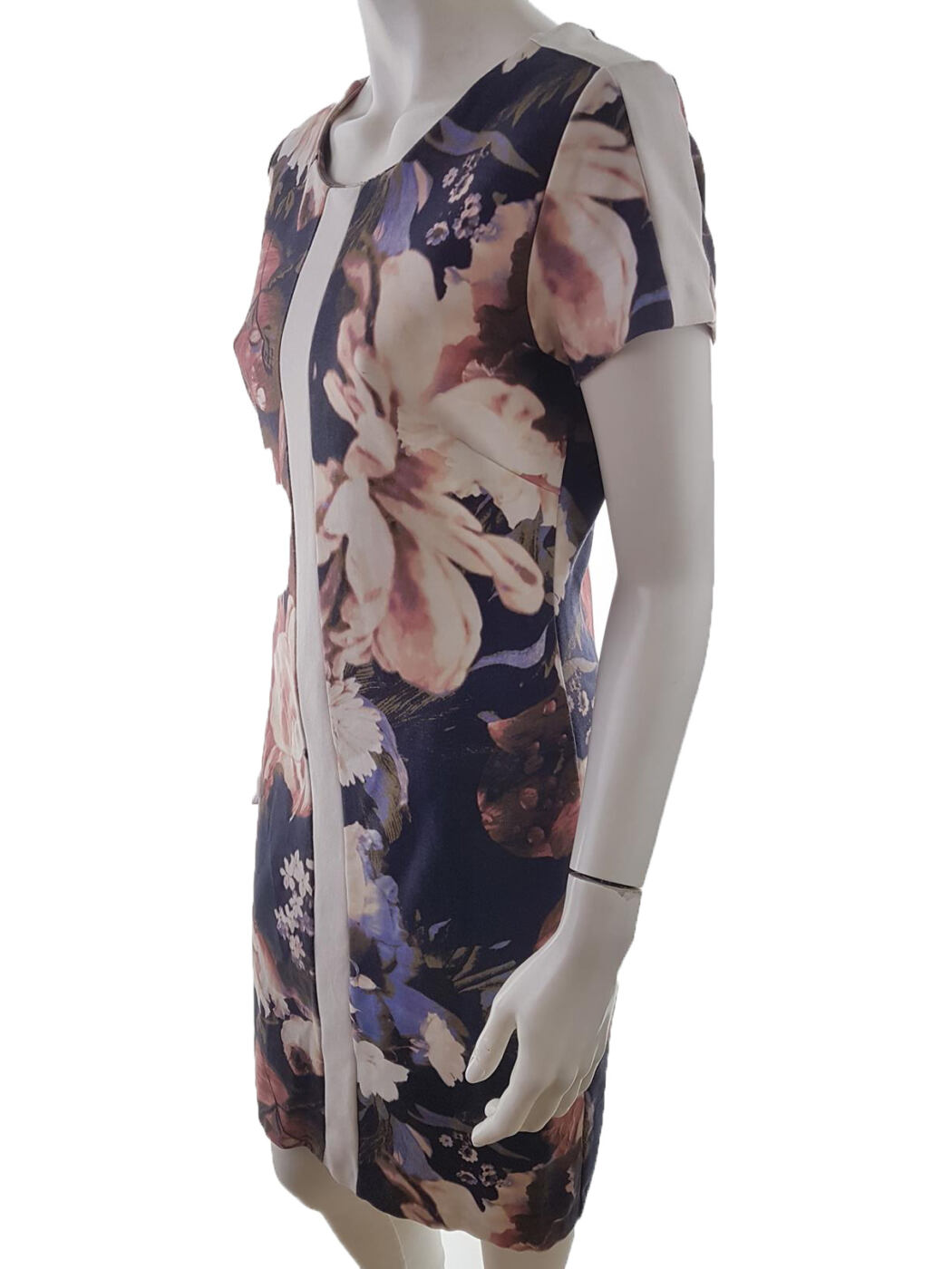 Karen by Simonsen Rozmiar 40 Kolor Beżowy Okrągły dekolt Sukienka Ołówkowa Krótki rękaw Midi Materiał Rayon Karen by Simonsen Rozmiar 40 Kolor Beżowy Okrągły dekolt Sukienka Ołówkowa Krótki rękaw Midi Materiał Rayon