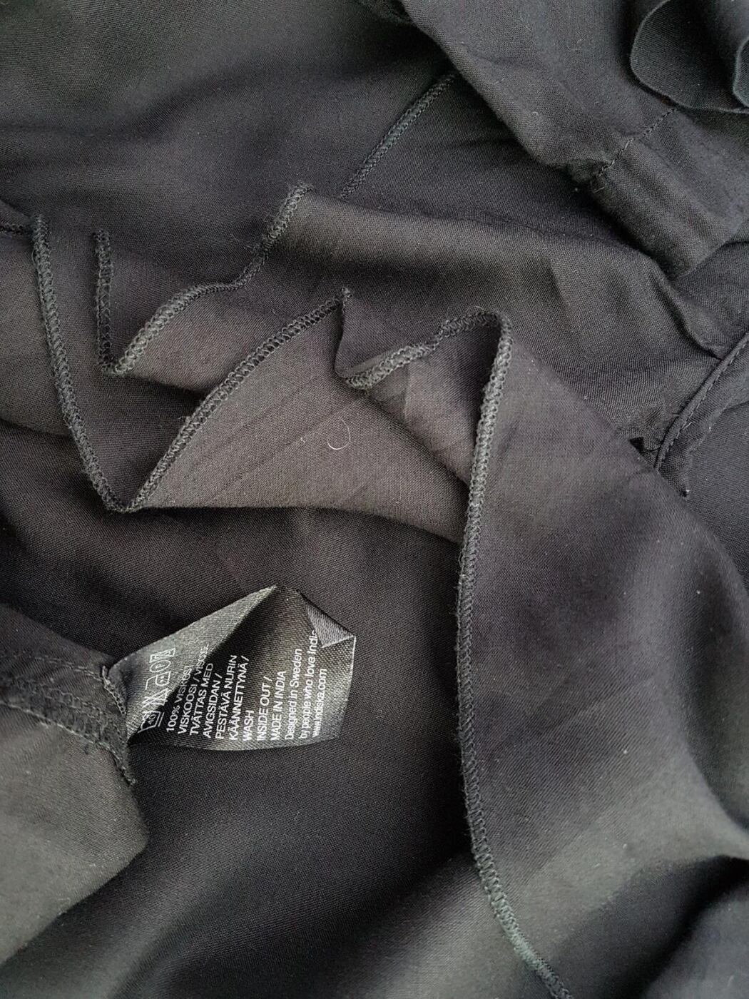 Indiska Rozmiar S Kolor Czarny W serek Tunika Zapinana Bluzka Rękaw 3/4 Materiał Wiskoza 100%