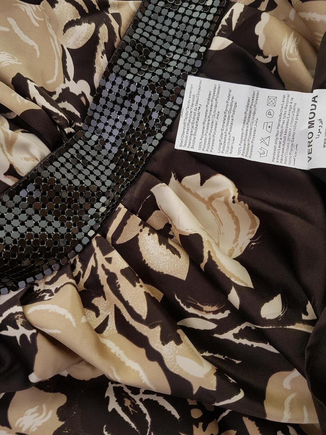 Vero moda Rozmiar 36 Kolor Brązowy W serek Sukienka Letnia Bezrękawnik Midi Vero moda Rozmiar 36 Kolor Brązowy W serek Sukienka Letnia Bezrękawnik Midi