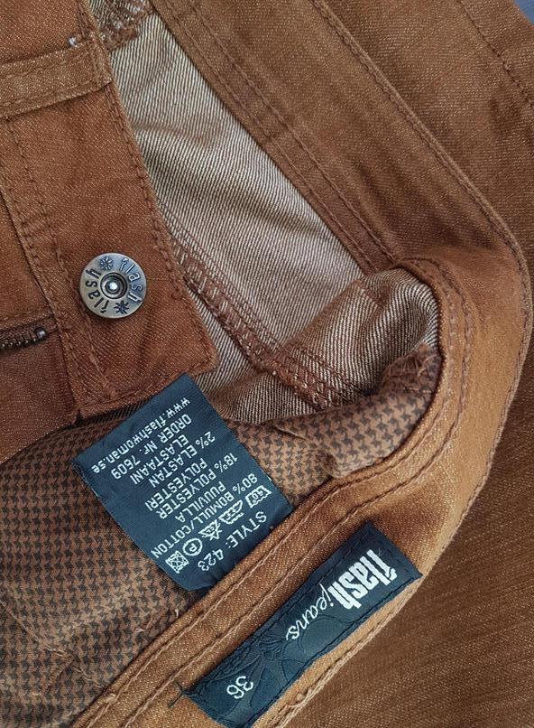 Flash Jeans Rozmiar 36 Kolor Brązowy Spódnica Prosta i Ołówkowa Do Kolan Materiał Bawełna