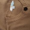 Boden Rozmiar 36 Kolor Brązowy Crew Neck Długi Zapinany Kardigan Krótki rękaw Materiał Wełna