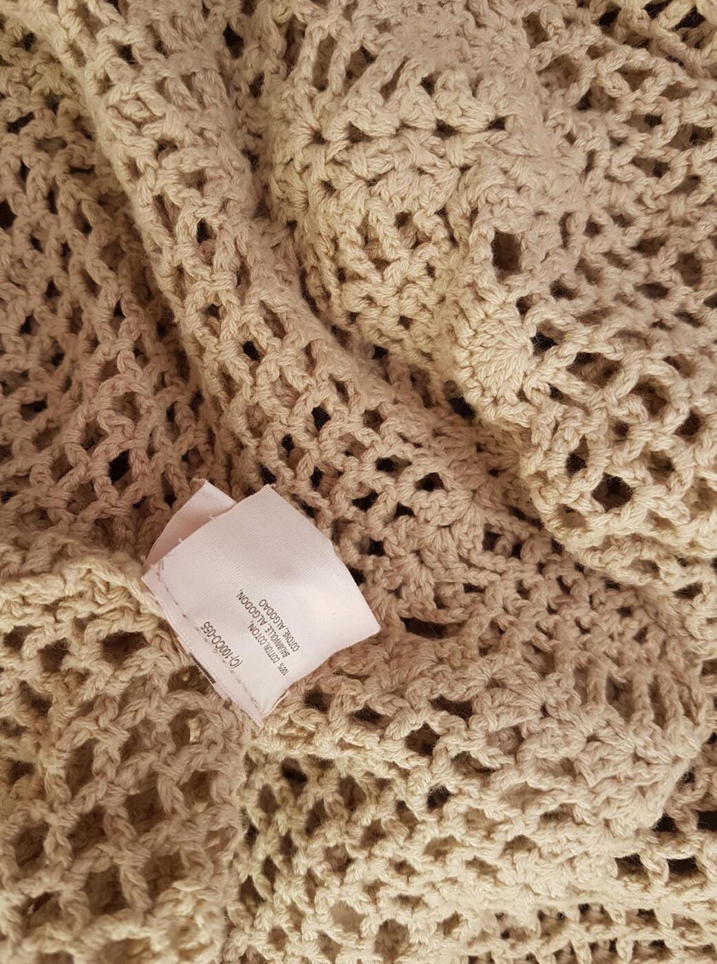 20190716_120819.jpg Mexx Rozmiar M Kolor Beżowy Keyhole Crew Neck Bluzka z otwartą dzianiną Długi rękaw Materiał Bawełna
