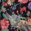 Vintage Rozmiar 38 Kolor Czarny Kwadratowy dekolt Sukienka Maxi Krótki rękaw Długa Materiał Wiskoza