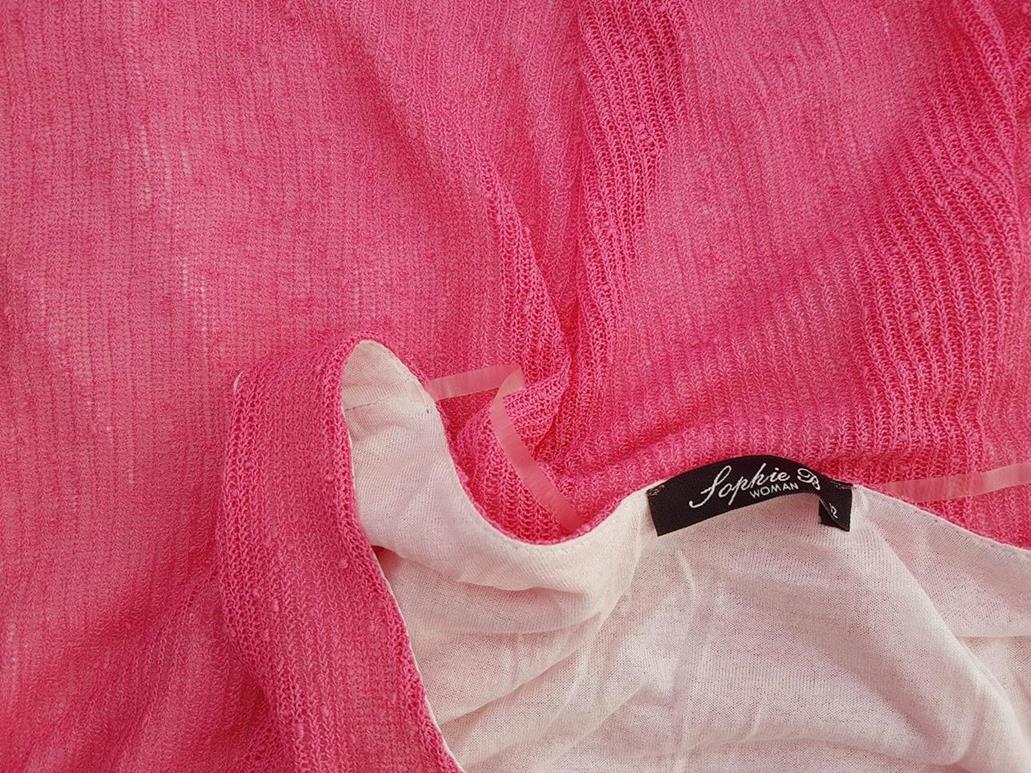 Sophie B Rozmiar 40 Kolor Różowy Okrągły dekolt Sukienka Prostokątna Bezrękawnik Midi Materiał Wiskoza Sophie B Rozmiar 40 Kolor Różowy Okrągły dekolt Sukienka Prostokątna Bezrękawnik Midi Materiał Wiskoza