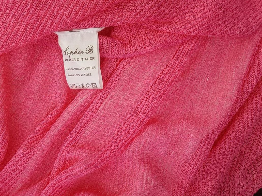 Sophie B Rozmiar 40 Kolor Różowy Okrągły dekolt Sukienka Prostokątna Bezrękawnik Midi Materiał Wiskoza Sophie B Rozmiar 40 Kolor Różowy Okrągły dekolt Sukienka Prostokątna Bezrękawnik Midi Materiał Wiskoza