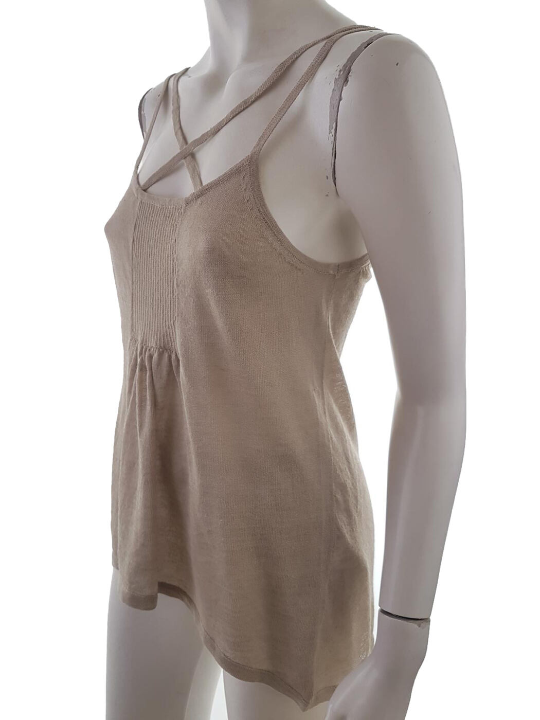20190717_110728.jpg Selected femme Rozmiar XS Kolor Beżowy Dekolt U Bluzka Bezrękawnik Materiał Ramie