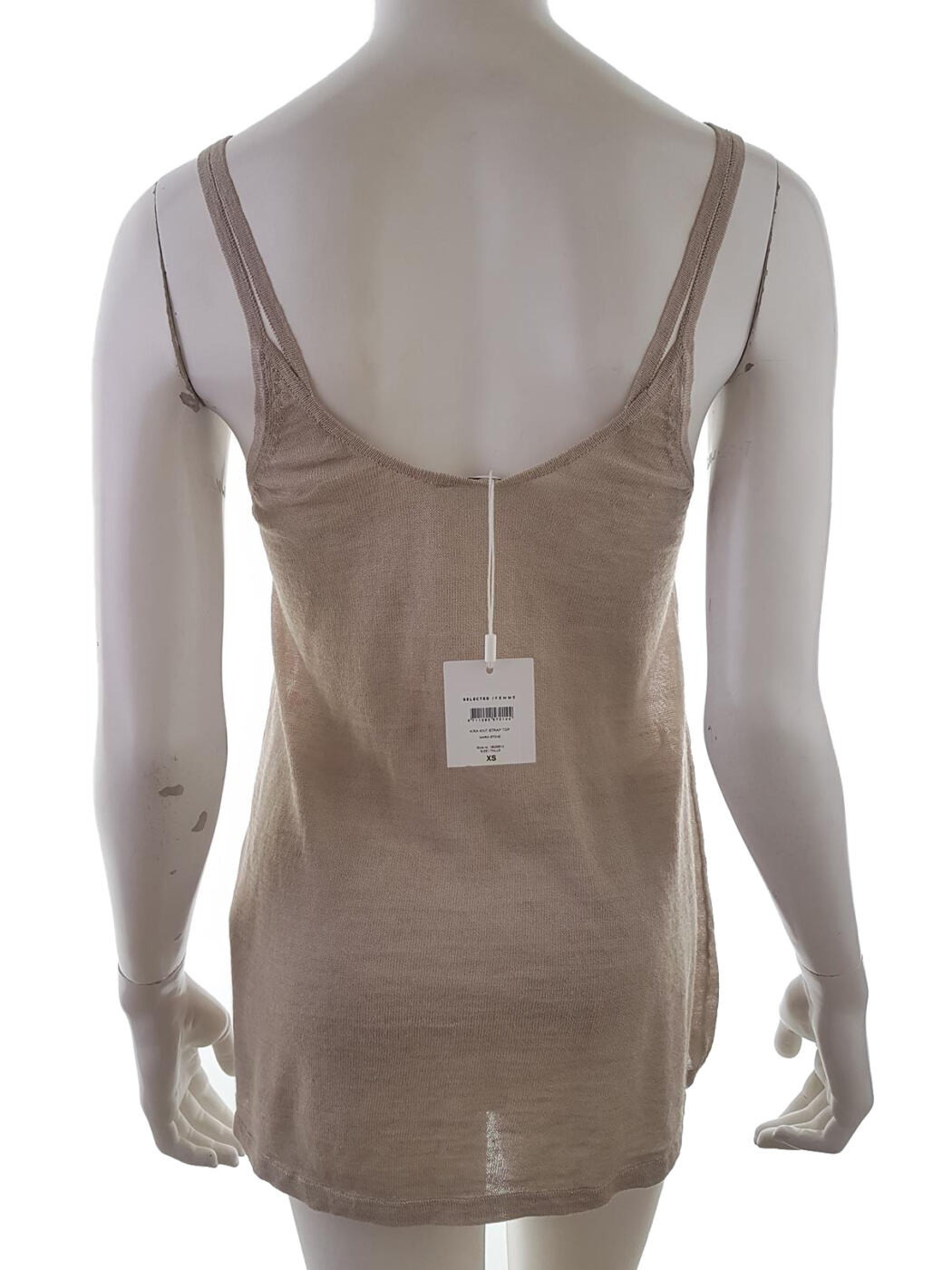 20190717_110743.jpg Selected femme Rozmiar XS Kolor Beżowy Dekolt U Bluzka Bezrękawnik Materiał Ramie