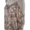 Cream Rozmiar 42 Kolor Biały Damask Paisley Keyhole Crew Neck Bluzka Krótki rękaw Materiał Wiskoza 100%
