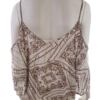 Cream Rozmiar 42 Kolor Biały Damask Paisley Keyhole Crew Neck Bluzka Krótki rękaw Materiał Wiskoza 100%