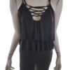 Boohoo Rozmiar 36 Kolor Czarny Keyhole Crew Neck Sukienka Bodycon Bezrękawnik Krótka