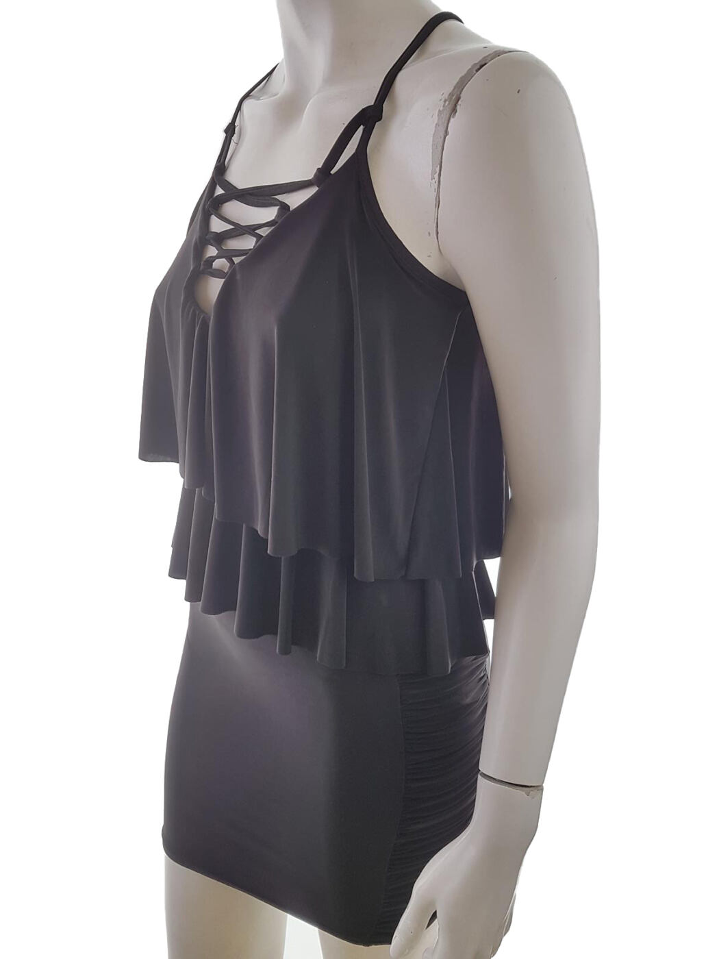 Boohoo Rozmiar 36 Kolor Czarny Keyhole Crew Neck Sukienka Bodycon Bezrękawnik Krótka Boohoo Rozmiar 36 Kolor Czarny Keyhole Crew Neck Sukienka Bodycon Bezrękawnik Krótka