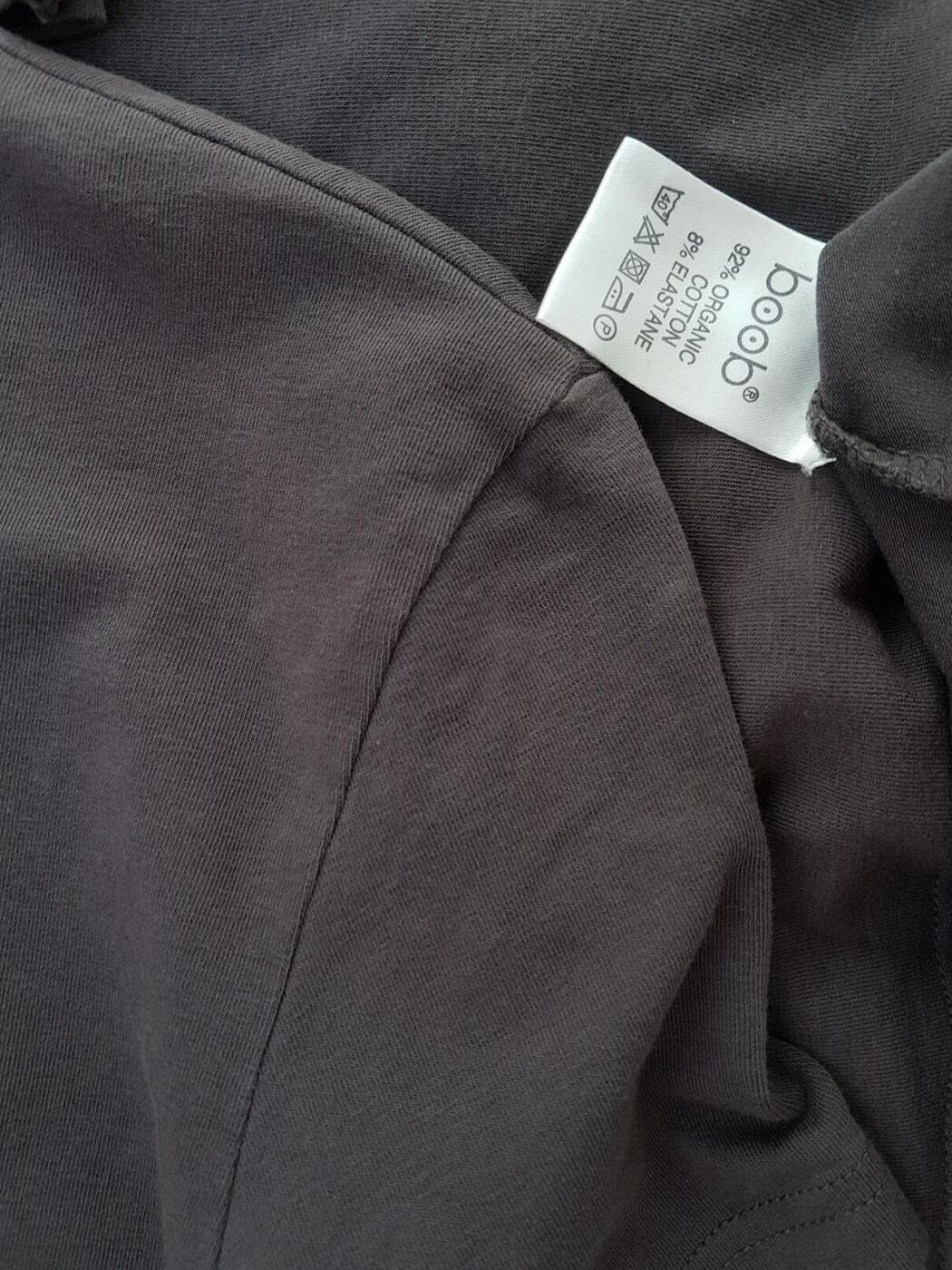 Boob Rozmiar XS Kolor Szary Okrągły dekolt Tunika Bluzka Krótki rękaw Materiał Organiczna Bawełna Boob Rozmiar XS Kolor Szary Okrągły dekolt Tunika Bluzka Krótki rękaw Materiał Organiczna Bawełna