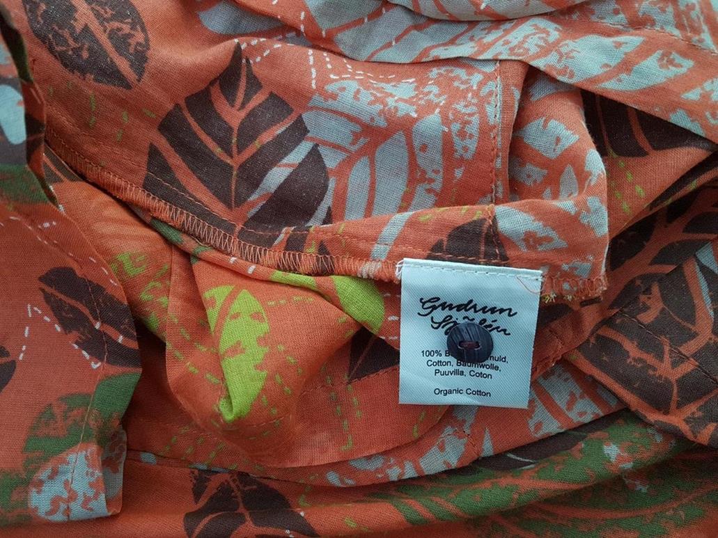 Gudrun Sjödén Rozmiar S Kolor Pomarańczowy W serek Sukienka Zawijana Rękaw 3/4 Do Kolan Materiał Bawełna 100% Gudrun Sjödén Rozmiar S Kolor Pomarańczowy W serek Sukienka Zawijana Rękaw 3/4 Do Kolan Materiał Bawełna 100%