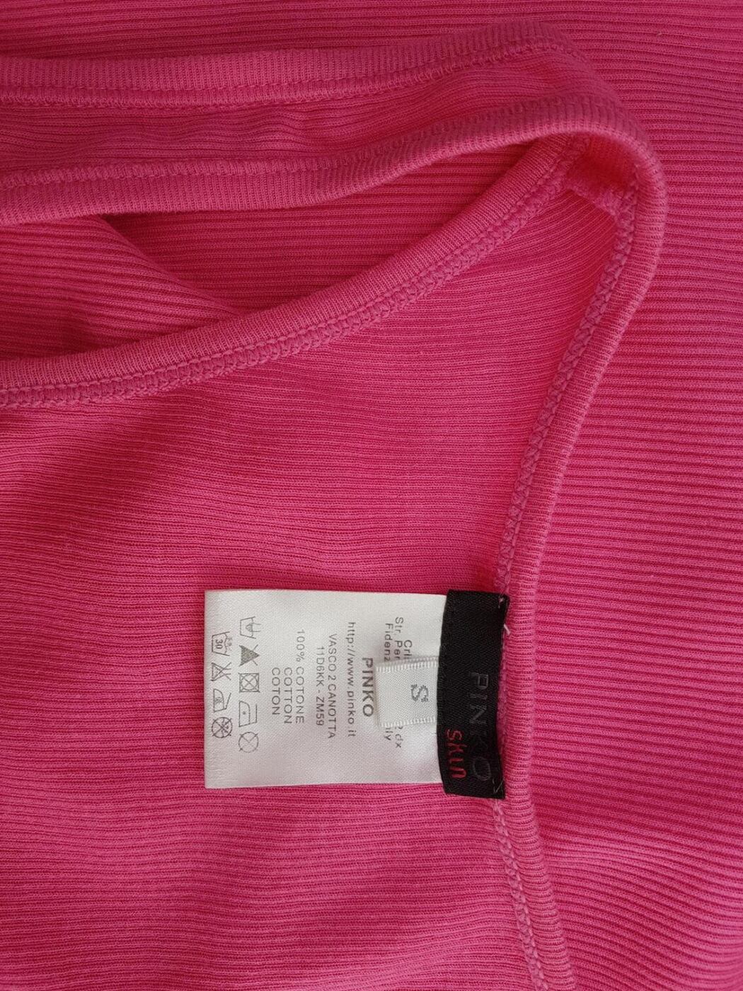 Pinko Rozmiar S Kolor Różowy Dekolt U Tank Top Bezrękawnik Materiał Bawełna 100%