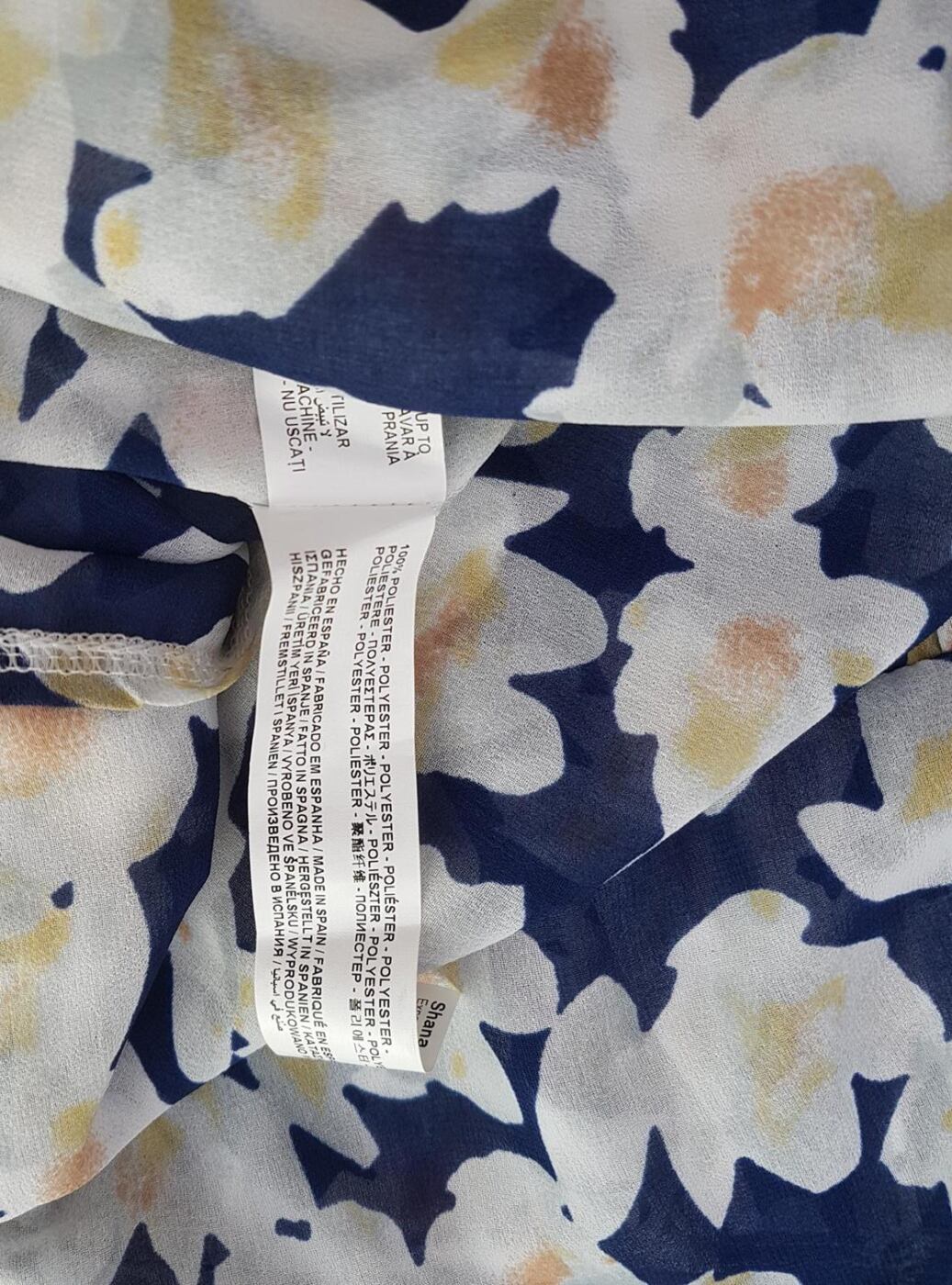 Shana Revolution Rozmiar L Kolor Granatowy Crew Neck Bluzka Peplum Rękaw 3/4