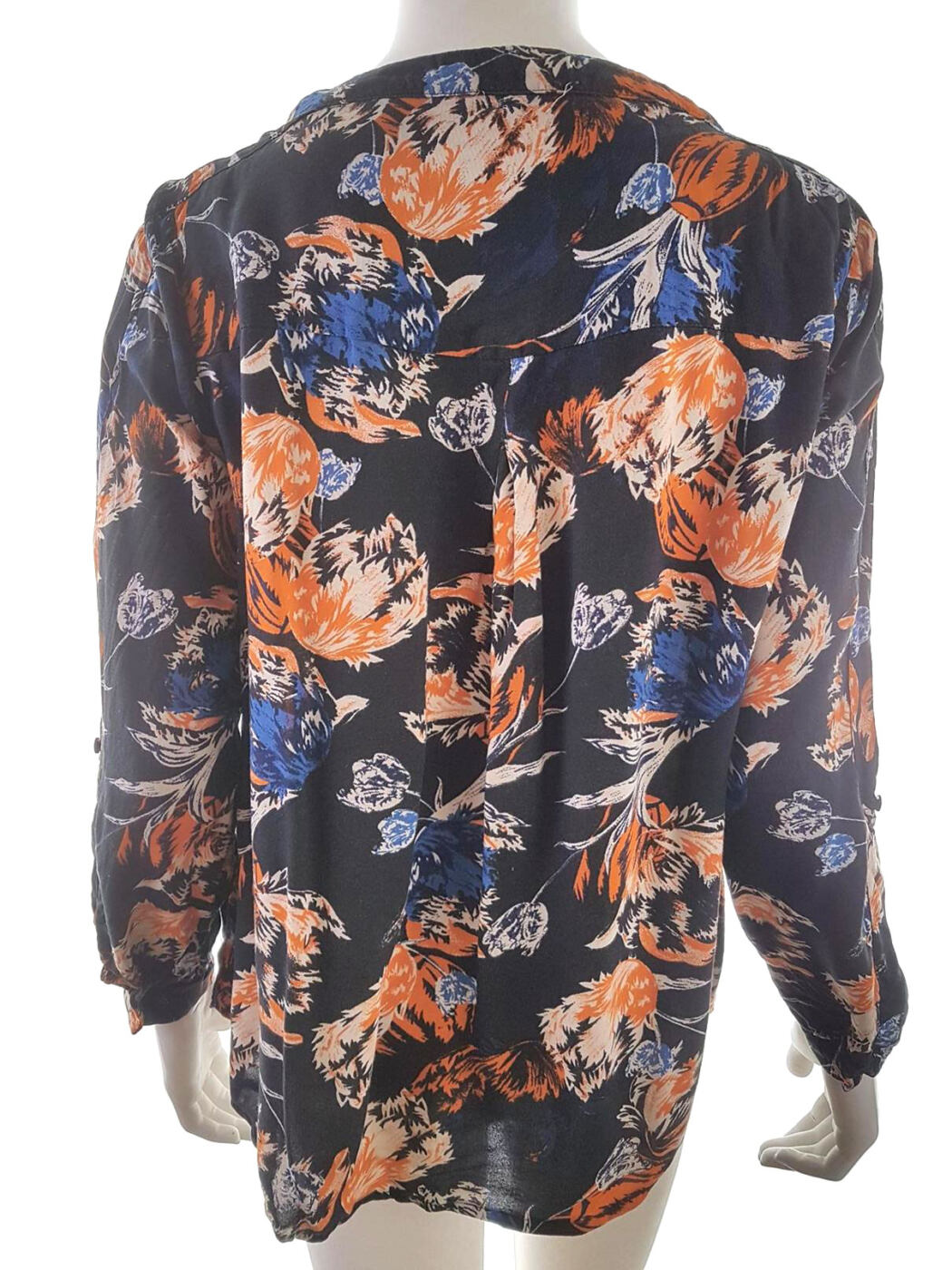 20190719_121235.jpg Fransa Rozmiar M Kolor Granatowy Split Crew Neck Bluzka Długi rękaw Materiał Wiskoza 100%