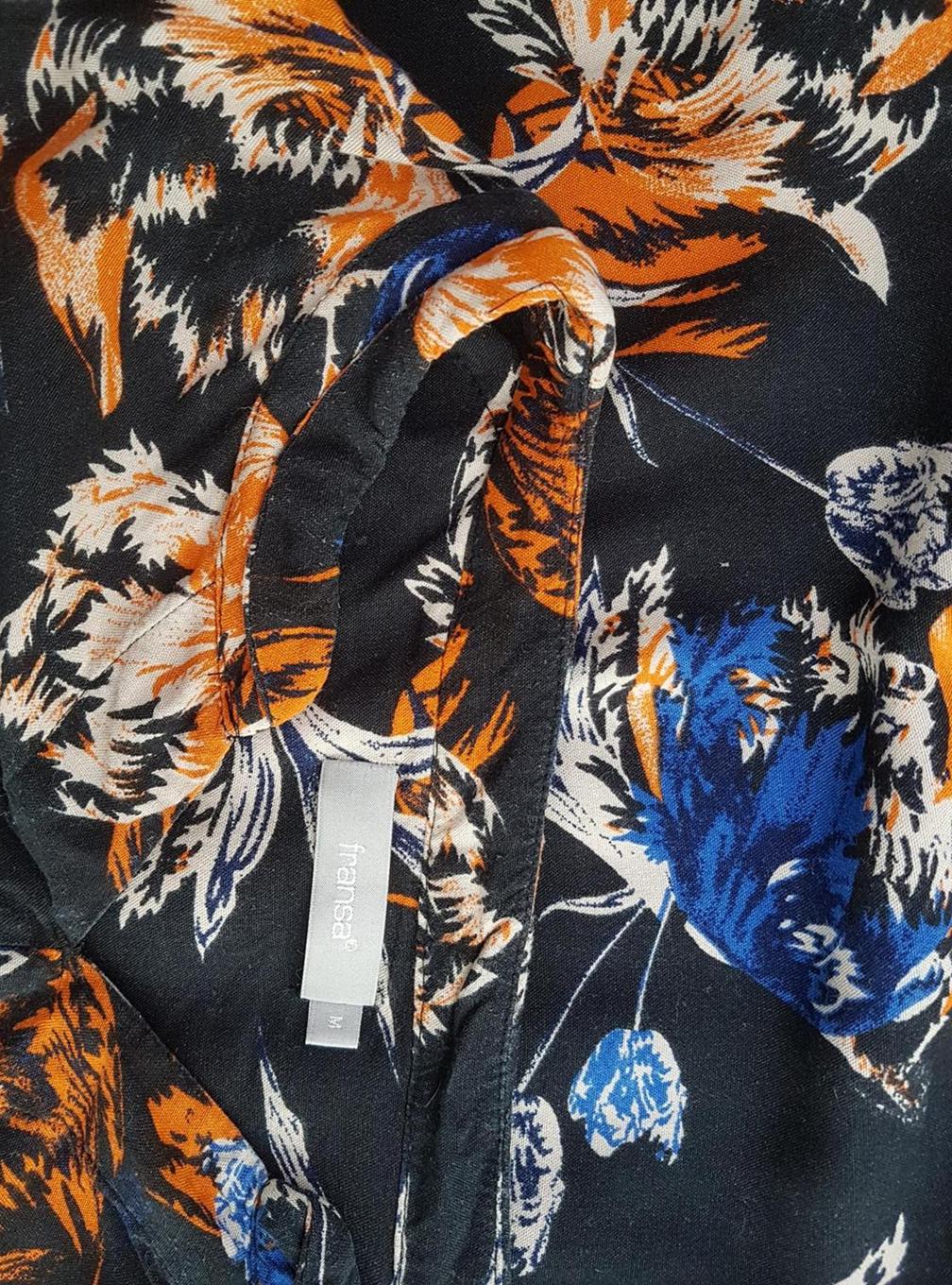 20190719_121300.jpg Fransa Rozmiar M Kolor Granatowy Split Crew Neck Bluzka Długi rękaw Materiał Wiskoza 100%