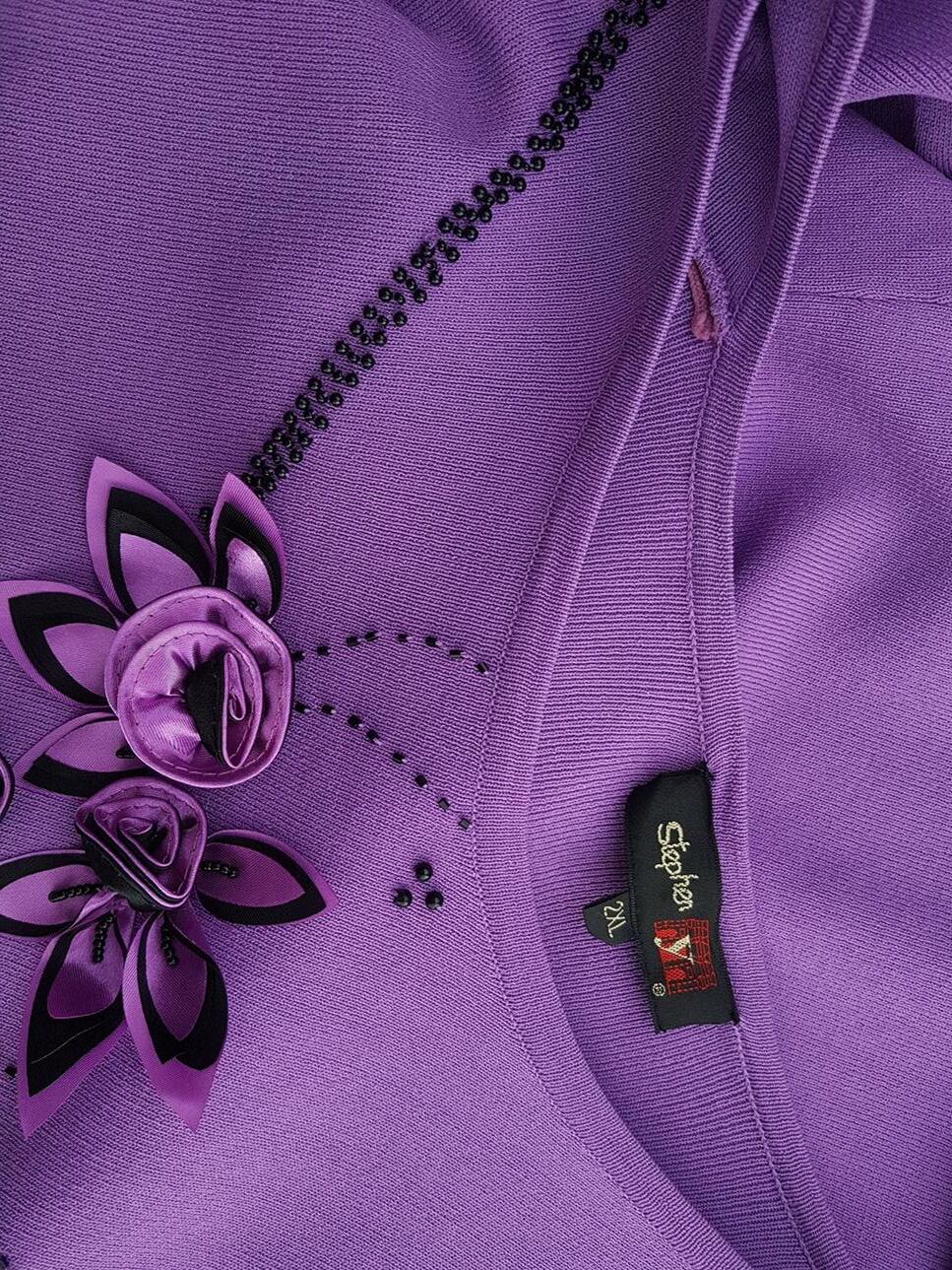 Stephen Y Rozmiar 2XL Kolor Fioletowy Okrągły dekolt Tunika Bluzka Rękaw 3/4 Materiał Wiskoza Stephen Y Rozmiar 2XL Kolor Fioletowy Okrągły dekolt Tunika Bluzka Rękaw 3/4 Materiał Wiskoza