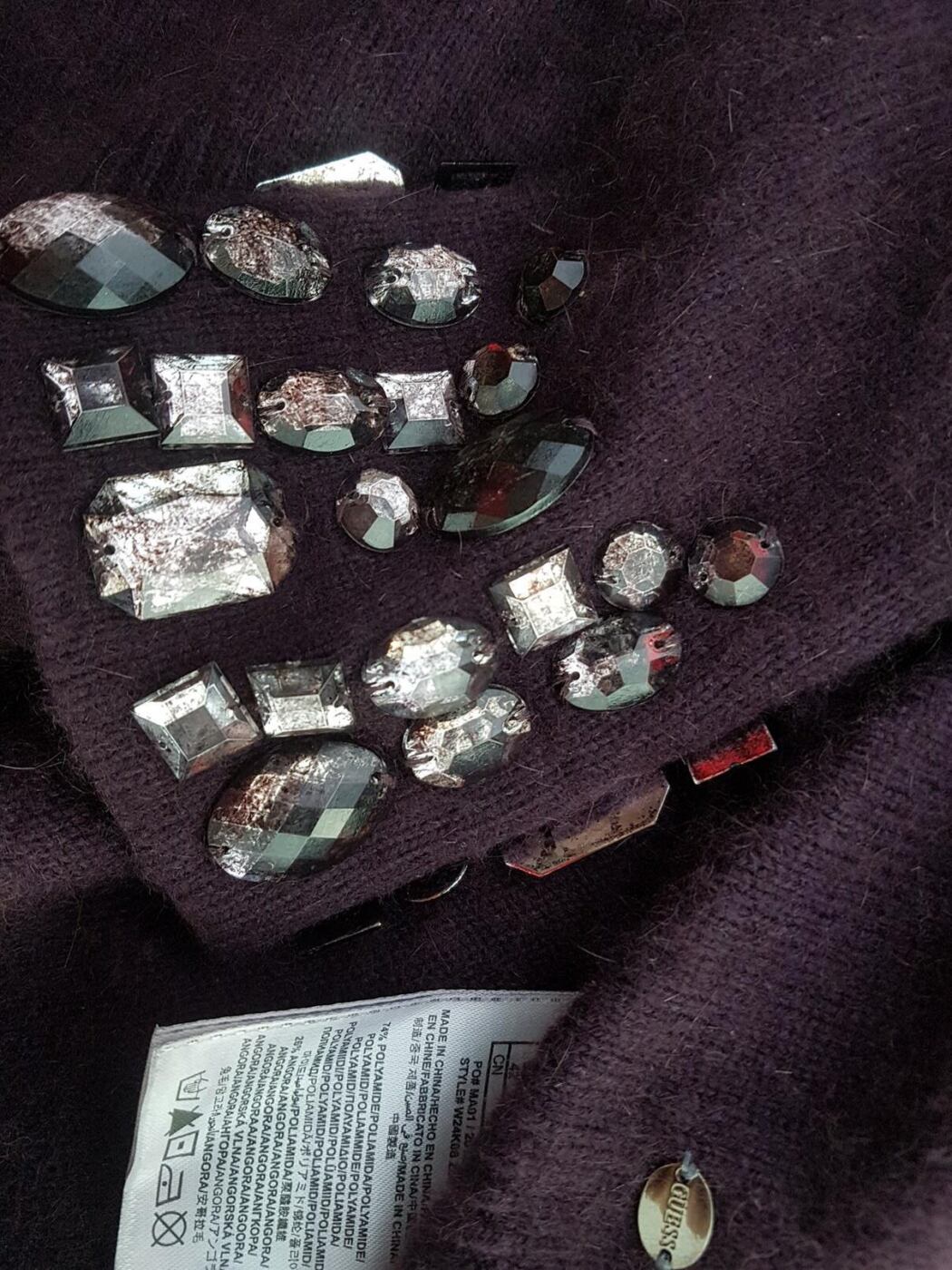 Guess Rozmiar L Kolor Brązowy Okrągły dekolt Sukienka Sweterkowa Długi rękaw Do Kolan Guess Rozmiar L Kolor Brązowy Okrągły dekolt Sukienka Sweterkowa Długi rękaw Do Kolan