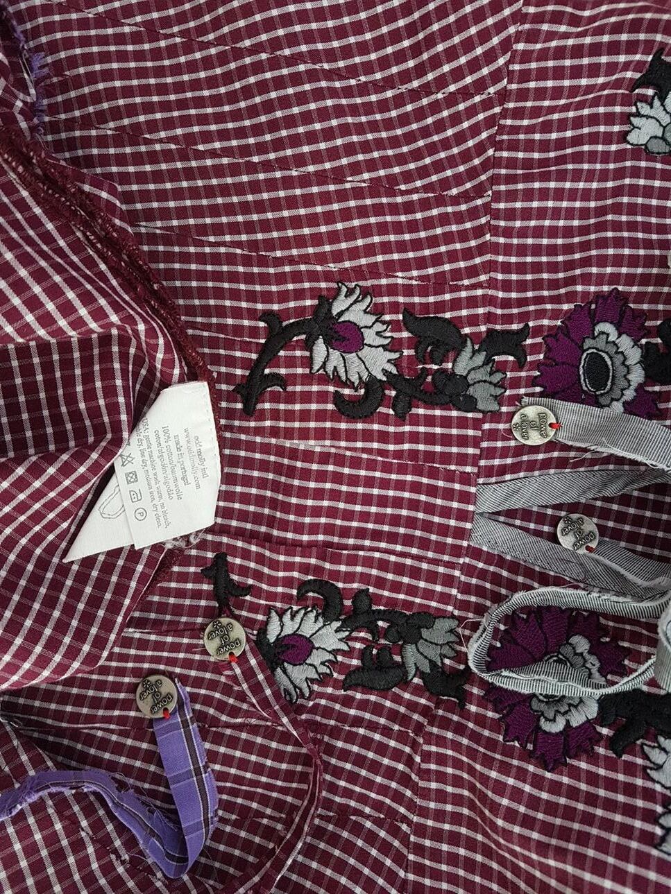Odd molly Rozmiar S Kolor Bordowy Krata Keyhole Crew Neck Sukienka A-Line Rękaw 3/4 Midi Materiał Bawełna 100% Odd molly Rozmiar S Kolor Bordowy Krata Keyhole Crew Neck Sukienka A-Line Rękaw 3/4 Midi Materiał Bawełna 100%