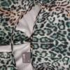 Gina Tricot Rozmiar 36 Panterka Keyhole Crew Neck Sukienka Sheath Długi rękaw Midi
