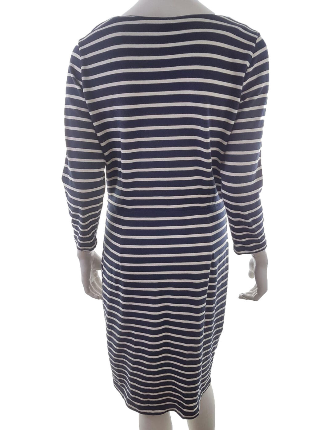 InWear Rozmiar L Kolor Granatowy Pasy Okrągły dekolt Sukienka Prostokątna Rękaw 3/4 Midi Materiał Bawełna 100% InWear Rozmiar L Kolor Granatowy Pasy Okrągły dekolt Sukienka Prostokątna Rękaw 3/4 Midi Materiał Bawełna 100%