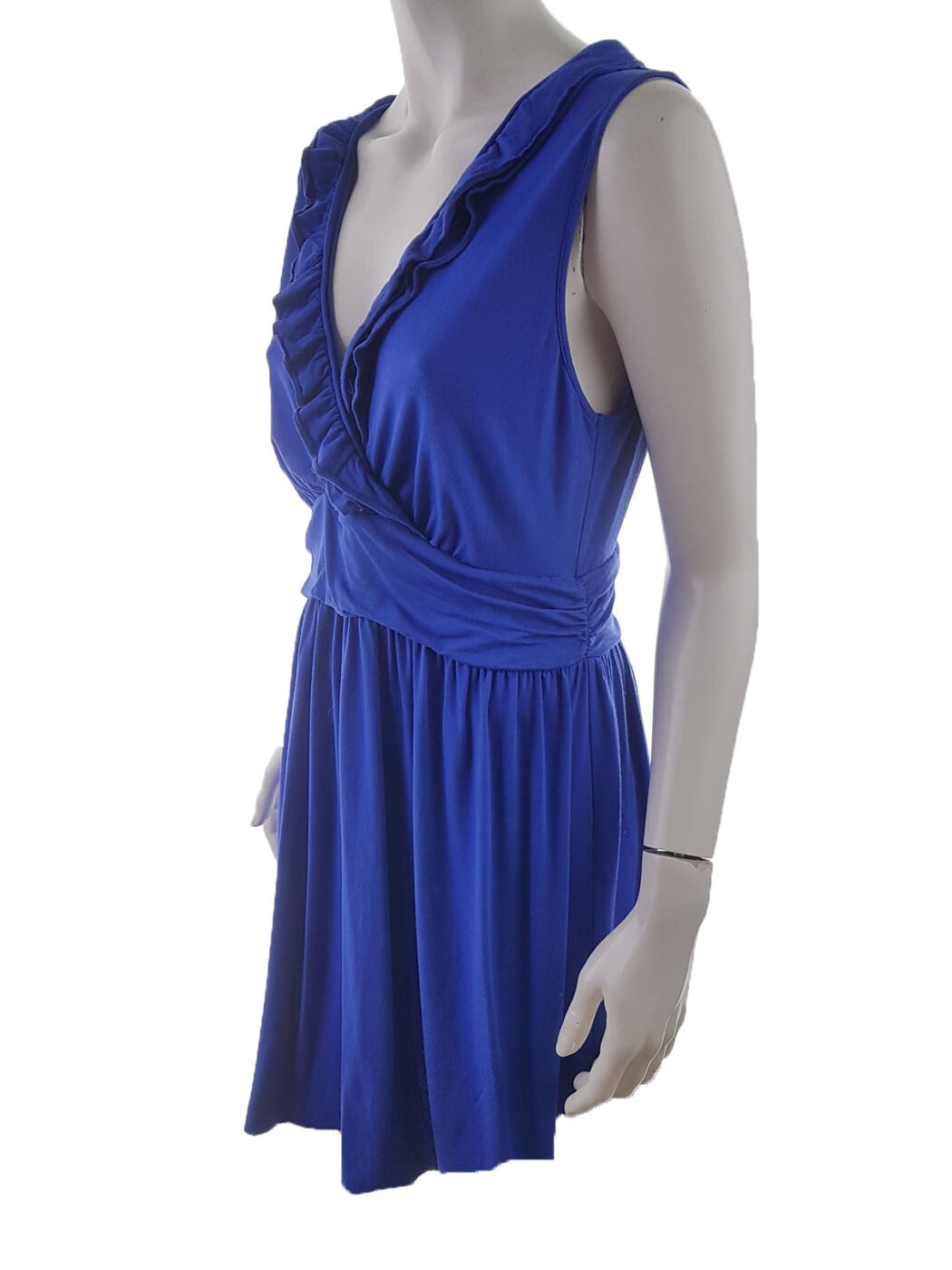 Rozmiar L Kolor Niebieski W serek Sukienka Sheath Bezrękawnik Do Kolan Materiał Rayon Rozmiar L Kolor Niebieski W serek Sukienka Sheath Bezrękawnik Do Kolan Materiał Rayon