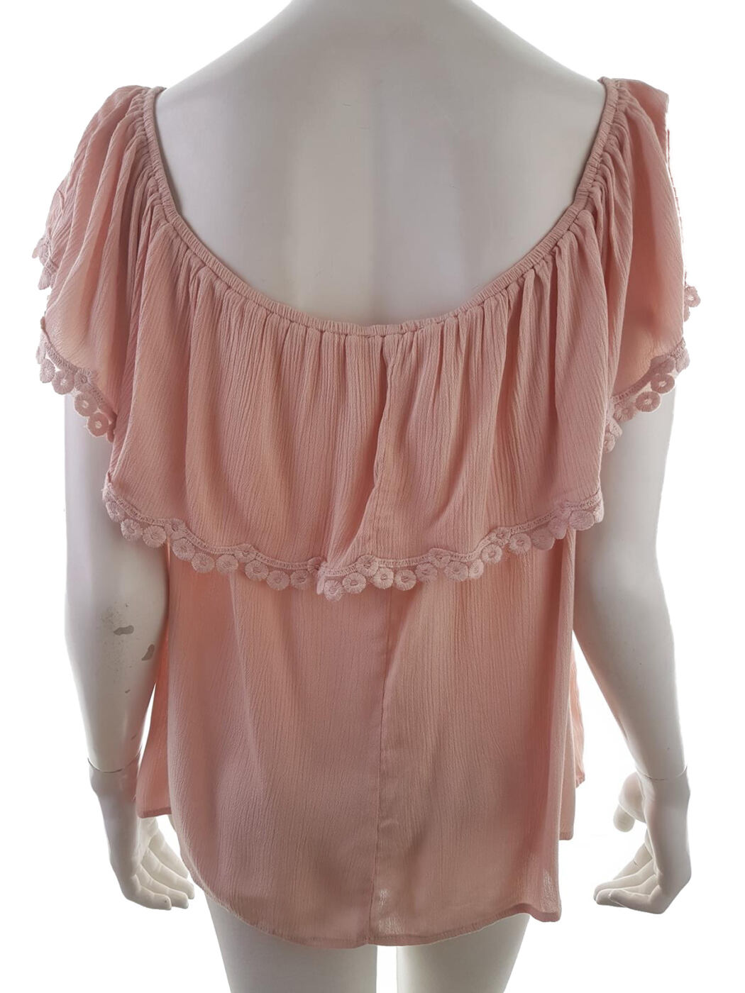20190724_110645.jpg Forever 21 Rozmiar 46 Kolor Pudrowy Róż Dekolt U Bluzka Krótki rękaw Materiał Wiskoza 100%