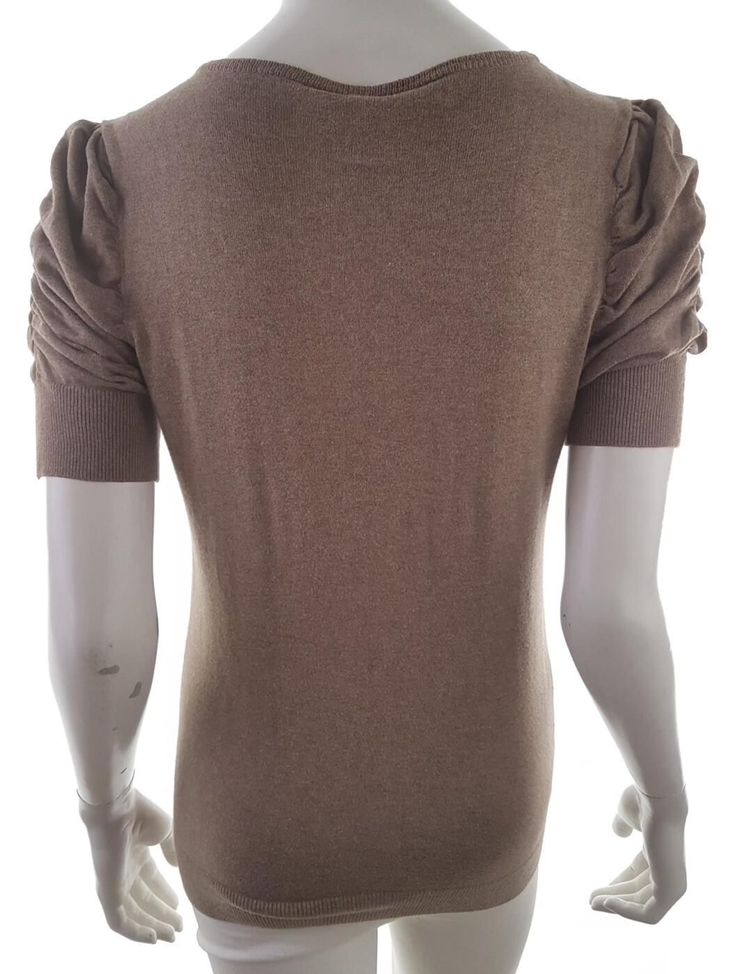 20190724_113642.jpg Topshop Rozmiar 38 Kolor Brązowy Okrągły dekolt Bluzka Zapinana Krótki rękaw Materiał Bawełna