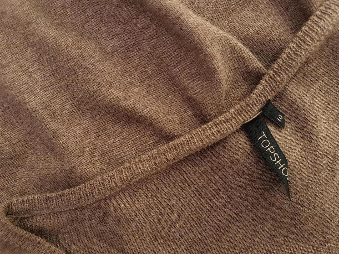 20190724_113703_r1.jpg Topshop Rozmiar 38 Kolor Brązowy Okrągły dekolt Bluzka Zapinana Krótki rękaw Materiał Bawełna