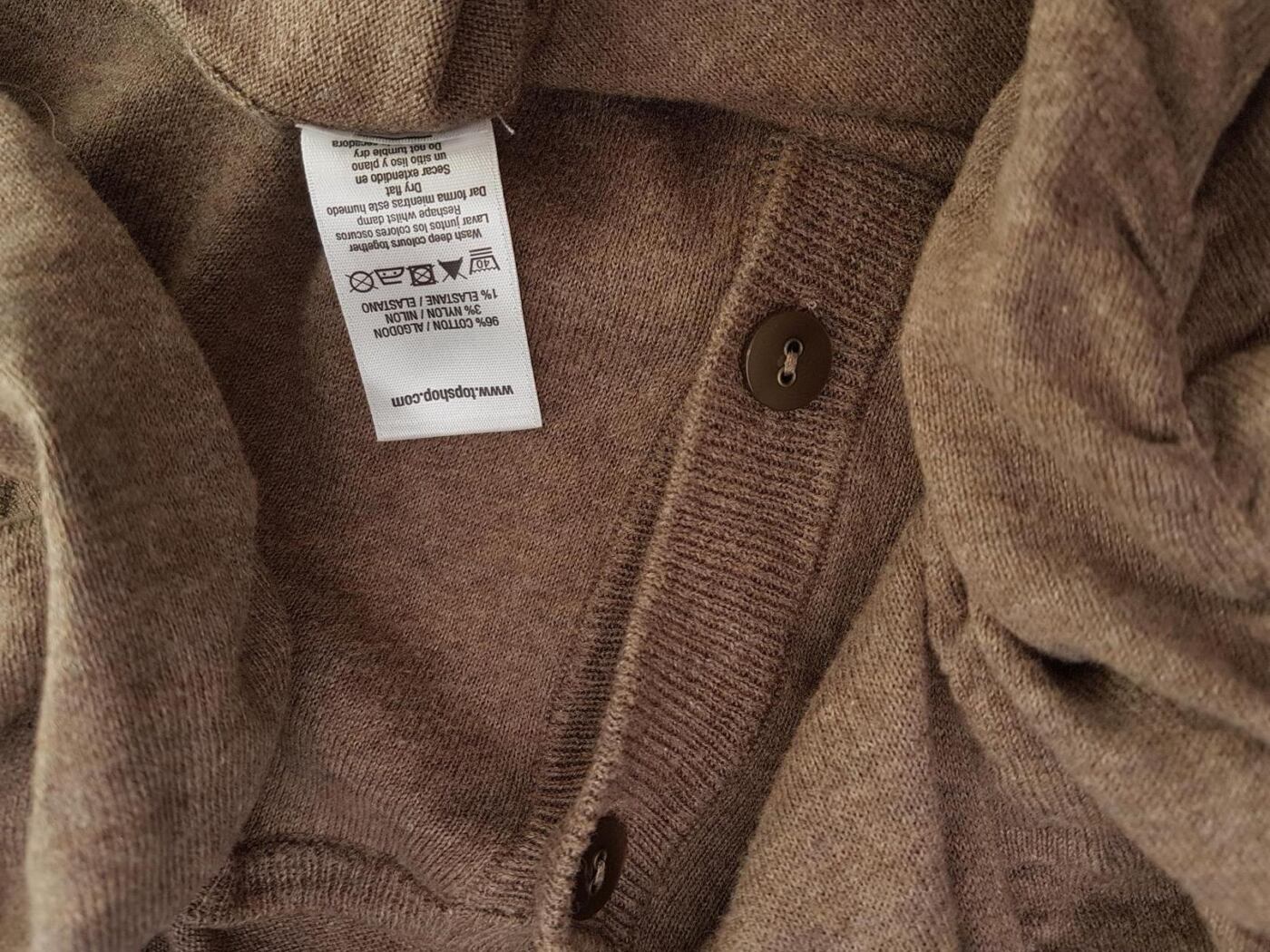 20190724_113717_r1.jpg Topshop Rozmiar 38 Kolor Brązowy Okrągły dekolt Bluzka Zapinana Krótki rękaw Materiał Bawełna