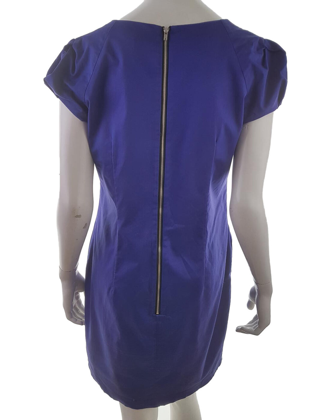 Oasis Rozmiar 38 Kolor Granatowy Kwadratowy dekolt Sukienka Sheath Krótki rękaw Do Kolan Oasis Rozmiar 38 Kolor Granatowy Kwadratowy dekolt Sukienka Sheath Krótki rękaw Do Kolan