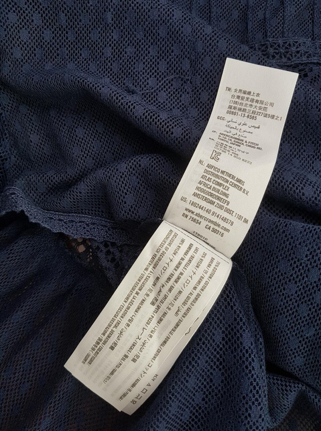 ABERCROMBIE & FITCH Rozmiar XS Kolor Granatowy Crew Neck Bluzka Bezrękawnik Materiał Bawełna