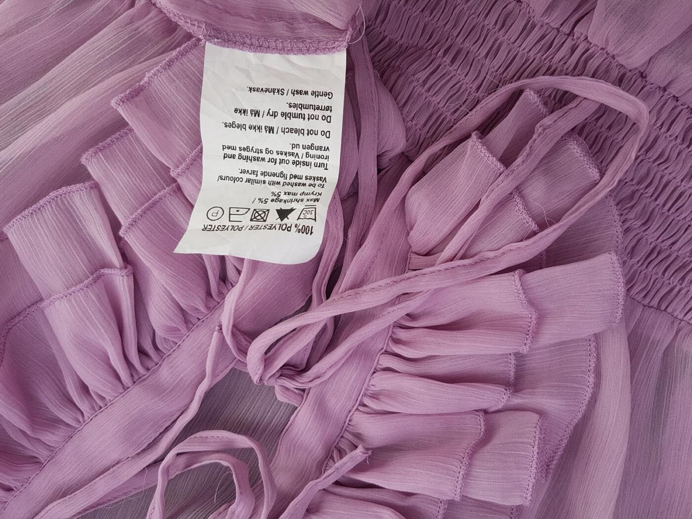 Vila Rozmiar XS Kolor Różowy Keyhole Crew Neck Bluzka Peplum Krótki rękaw